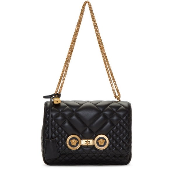 Versace Handbags - Authentic Versace Black Medium Medusa Tribute Quilted Icon Chain Bag